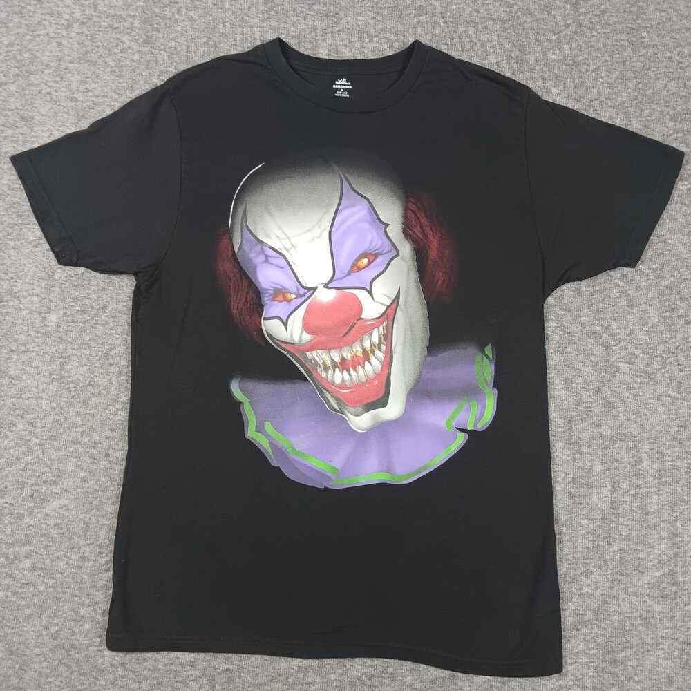 Way To Celebrate Shirt Mens Medium Black Evil Clown Scary Graphic Tee Halloween